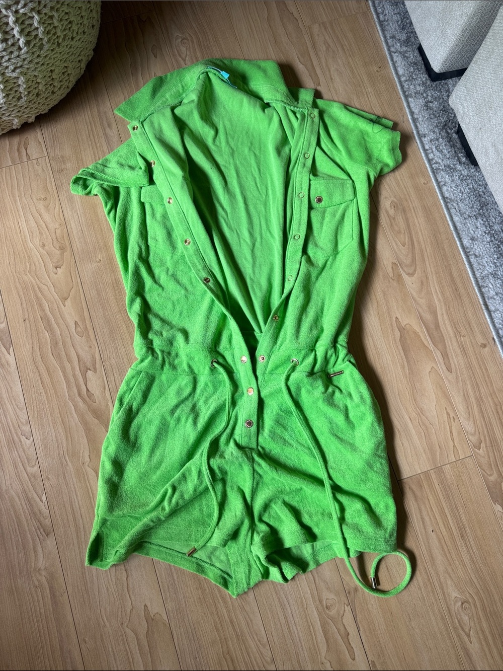 Melissa Odabash Neon Green Terry Romper